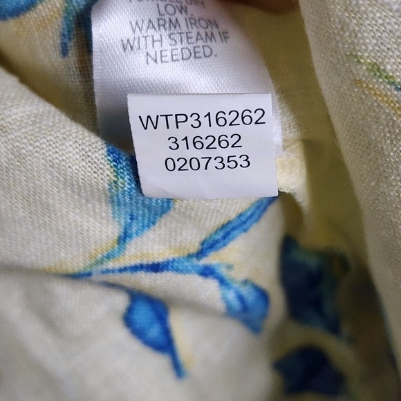 J.Jill Love Line Yellow Blue Floral Tunic Top Linen Vacation Resort Coastal XLP - Picture 6 of 8